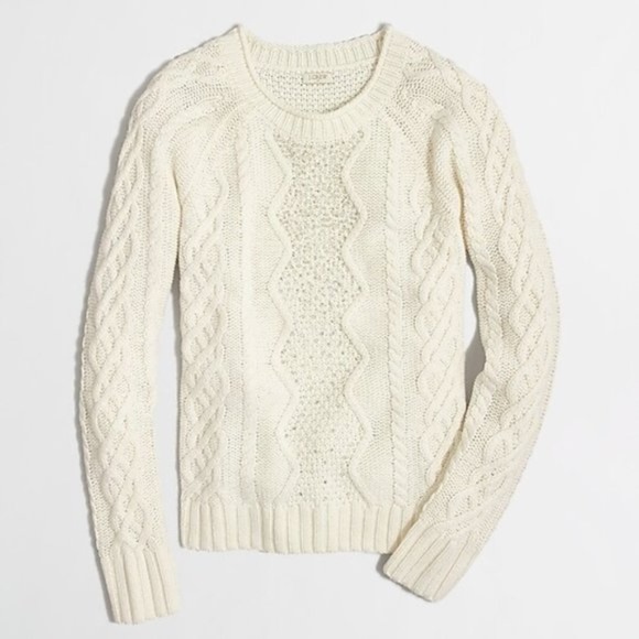 J.Crew Factory Embellished Cable Knit Sweater - Picture 8 of 8
